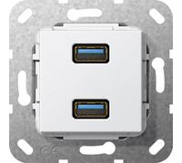 Gira Cable De Desviación De Doble Puerto Usb 3.0 Unidad Base Blanca - 568503