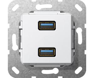 Gira Cable De Desviación De Doble Puerto Usb 3.0 Unidad Base Blanca - 568503