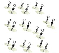 Gira de pesca que brilla en la oscuridad con conector de cebo de plástico, cuentas de calabaza y anillo dividido que proporciona un movimiento flexible y suave de línea sin enredos (L)