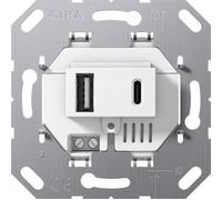 Gira Fuente de alimentación USB de 2 puertos Tipo A/C Enchufe de pared Blanco - 234900