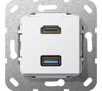 Gira Hdmi Usb 3.0 Tipo A Cable De Salida Inserto Blanco Puro - 567903