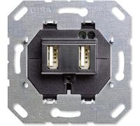 Gira Inserción Negra USB Transformador De Voltaje 2fach 235900 (655)