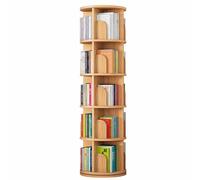 Gira la librería, Estantería de Varios Niveles for el hogar giratoria Sencilla Amplio Espacio Almacenamiento Solapas anticaídas Segura Usar(Wood Colour,162.5 * 39cm)