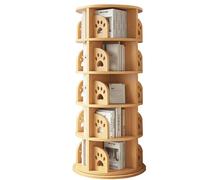 Gira la librería, Estantería giratoria Creativa de Varios Niveles Madera Maciza, Estante disposición, Pulido Suave for Evitar Golpes(168.5 * 52cm)
