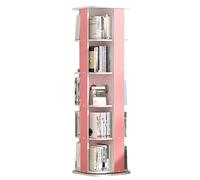 Gira la librería, Estantería giratoria Creativa Estante de Piso Varios Niveles Seguro, Duradero y fácil Usar(Pink)