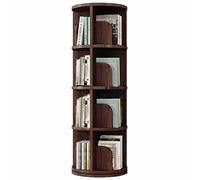 Gira la librería, Estantería giratoria de 360 Grados Estante Madera Maciza Varios Niveles Almacenamiento doméstico Simple Ahorra Espacio y es fácil almacenar(Walnut Colored,130 * 46cm)