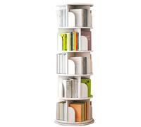 Gira la librería, Estantería giratoria de 5 estantes for artículos del hogar Estante Almacenamiento pie Material Engrosado Soporte Carga Estable Sin tambaleo(White)
