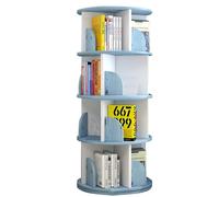 Gira la librería, Estantería giratoria de Aprendizaje 360° Estante diseño Simple pie Gruesa(Blue,129 * 40cm)