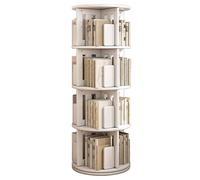 Gira la librería, Estantería giratoria de pie Estantes Varias Capas for Uso doméstico Amplio Espacio Almacenamiento Tamaño reducido(White,4-Storey)