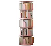 Gira la librería, Estantería giratoria de Varios Niveles Suelo for el hogar Amplio Espacio Almacenamiento Acabado Liso(Pink)