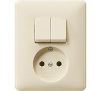 Gira Serie Combinada Sistema de Tomas de Corriente 55 Blanco Crema - 047501