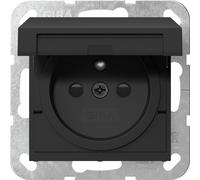 Gira Sistema 55 Seguridad Plus Enchufe Con Tapa Plegable Negro Mate - 4488005