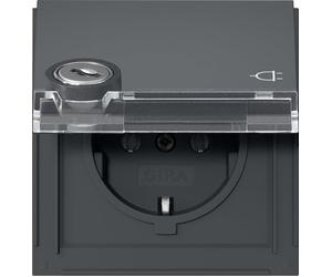Gira TX44 Toma SCHUKO Exterior Bloqueable Con Espacio Para Etiqueta - 446767