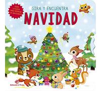 Gira y encuentra - Navidad: Libro cartón con RUEDA para bebés 0-3 años - Papá Noel Navidad Polo Norte Santa Claus - Motricidad: 2