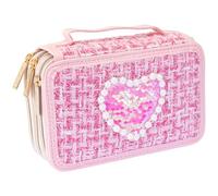 Girabrilla Estuche Tweed 3 Compartimentos Rosa, Color, 19086