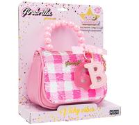 Girabrilla Glamour - Bolso Vichy Vibes con Lentejuelas Reversibles, asa con Perlas, Correa y Abalorios GB