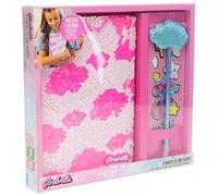 Girabrilla Kawaii Glam Diary - Cloud - 1 Diario Nubes Recubierto de Lentejuelas Reversibles con Gemas, Pegatinas Adhesivas y 1 Bolígrafo