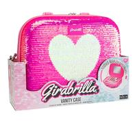 Girabrilla Make Up Case, maletín de Maquillaje corazón, Color Magenta y Blanco, 02550F