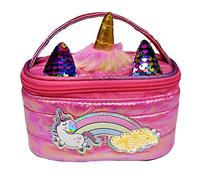 Girabrilla Puffer Unicorn Case Magenta, 1 Mini Porta Objetos Magenta con Unicornio Iridiscente