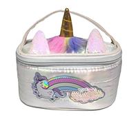 Girabrilla Puffer Unicorn Case White, 1 Mini Porta Objetos Blanco con Unicornio Iridiscente