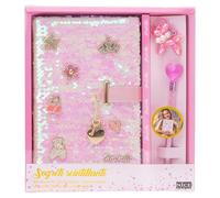 Girabrilla Tweed - Diario Glam, 1 Diario Secretos Brillantes con Colgantes y candado en Forma de corazón