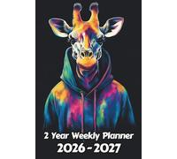 Giraffe 2 Year Weekly Planner: 104 Week Sunday to Saturday Calendar | Gift For People Who Love Safari Animals, Wildlife Lovers | Ideal for ... and Busy Individuals | 6 x 9 Inches | v1