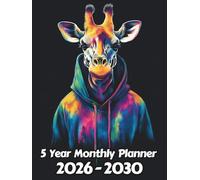Giraffe 5 Year Monthly Planner: Large 60 Month Sunday to Saturday Calendar | Gift For People Who Love Safari Animals, Wildlife Lovers | Ideal for ... and Busy Individuals | 8.5 x 11 Inches | v1