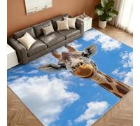 Giraffe Alfombra 180x240cm, Giraffe Alfombras for Living Room | Large Washable Low Pile Anti-Slip Moqueta for Bedroom Bedside Dining Room Decor Mat