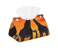 Giraffe At Sunset - Funda larga para caja de pañuelos de piel sintética, elegante dispensador de pañuelos para baño, sala de estar, oficina, dormitorio, uso en el coche