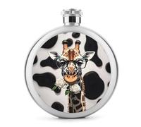 Giraffe Bites The Rose - Petaca de acero inoxidable de 5 onzas para licor, a prueba de fugas, portátil, para exteriores, camping, viajes, regalos
