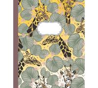 Giraffe Composition Notebook College Ruled - 9.25 x 7.5 Journal with 125 Pages - Cute Notebooks for School Supplies, Home & Office