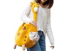 Giraffe Design Pet Travel Bag - Dog & Cat Carrier Shoulder Tote | Medium Pet Handbags for Hiking & Adventures | Dog Travel Bag | Cat Carrier Bag | Pet Travel Bag Kit for Cat Dog Carrier & Travel