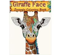 Giraffe Face Zentangle Coloring Book: Intricate Leaf-Vein Patterns, Relaxing Animal Designs, Stress Relief Coloring Pages