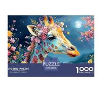 Giraffe in Intricate Psychedelic 1000 Stück Stabiler Karton Puzzle Giraffe Lebendige Bilder Kreatives Spiel Puzzles Für Erwachsene Und Kinder 38x26cm/1000pcs