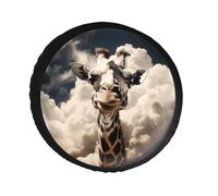 Giraffe in The Clouds - Cubierta de neumático de repuesto de piel de PVC, a prueba de polvo, impermeable, cubierta de neumático Jeep para cámper de 34 pulgadas, remolque, camión, SUV, diámetro de 28