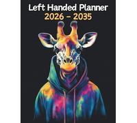 Giraffe Left Handed Planner: 10 Year Monthly | Large 120 Month Calendar | Gift For People Who Love Safari Animals, Wildlife Lovers | Ideal for ... and Busy Individuals | 8.5 x 11 Inches | v1
