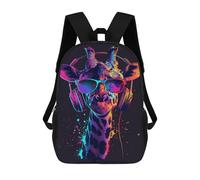 Giraffe with Headphones And Sunglasses Mochila Escolar Infantil Impresa En 3D 17inch Mochilas De Moda Para Niños De Primaria Y Secundaria