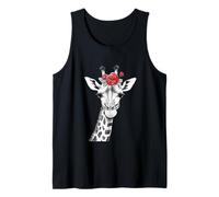 Giraffe with Red Rose for Zoo Animal Lovers Camiseta sin Mangas