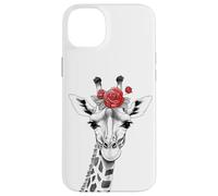 Giraffe with Red Rose for Zoo Animal Lovers Carcasa para iPhone 14 Plus