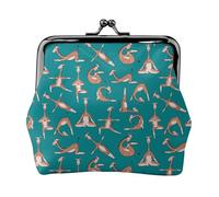 Giraffes Doing Various - Monedero de yoga, monedero con cerradura de beso, monedero pequeño de piel sintética para mujer