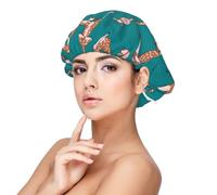 Giraffes Doing Various Yoga - Gorro de satén de seda para dormir, doble capa ajustable y elástico para el cabello, gorro de noche para mujer, cabello rizado, color negro