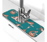 Giraffes Doing Various Yoga Grifo Esterilla para Fregadero de Cocina, Alfombrilla de Escurrir para Fregadero de Cocina, Antisalpicaduras, Absorbente, Secado rápido, Fregadero de Cocina, Alfombrilla de