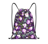 Girasol abejas impresión cordón bolsas mochila bolsa deporte gimnasio bolsa cordón bolsa compras cadena bolsa, Primavera ciruela floral, M, Clásico