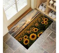 Girasol Al Amanecer Felpudo Exterior E Interior, Antideslizante, Lavable, para Puerta De Casa, Entrada (40 X 60 Cm,Amarillo Oscuro) para Entrada, Puerta Y Pasilloestilo Pastoral