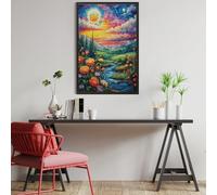 Girasol al Atardecer Field Puzzle 1000 Piezas Portátil Familiar Compacto Animales y Plantas Rompecabezas 3D para Familia Desafío Intelectual Maquetas Educativas Construir 1000 PCS
