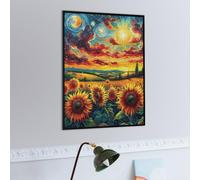 Girasol al Atardecer Field Puzzle 500 Piezas Educativo 3D Animales y Plantas Juego De Rompecabezas para Familia Entretenimiento Creativo Construir Maquetas 500 PCS