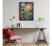 Girasol al Atardecer Puzzles 500 Piezas Obra De Arte Colorido Animales y Plantas Rompecabezas para Adultos Decoración Hogar Moderno DIY Creativo Desafío 500 PCS