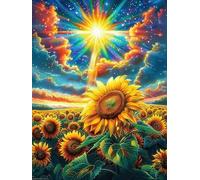 Girasol Amanecer Rompecabezas 300 Piezas Cartón Resistente para Principiantes Animales y Plantas Ocio Doméstico Reducir Estrés Decoración Hogar Regalo Ideal 300 PCS