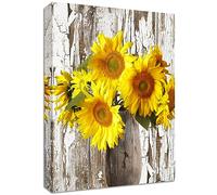 Girasol Amarillo en Florero Marco de Madera Cuadro Modernos Cuadros Decorativos Lienzo Pintura Imagen Cuadros Decoracion Baño Dormitorio Comedor Cocina Restaurante País Decoracion Pared Salon 40x60cm