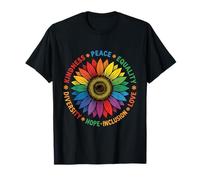 Girasol Arcoíris Paz Igualdad Diversidad Amor Camiseta